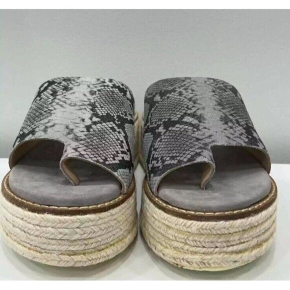 Diba True Demi Chase Snake Print Gray Wedge Sandal Espadrille New In Box Size 10 - Picture 5 of 9